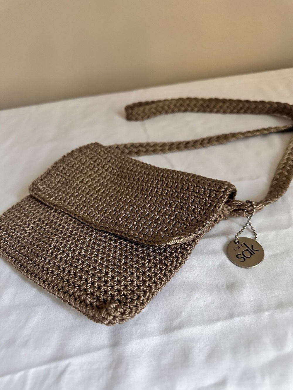 The Sak Metallic Bronze Woven Crossbody